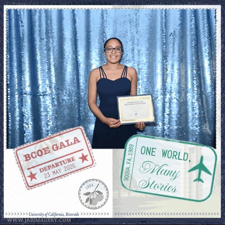 Andrea with Undergraduate Research Spotlight Award