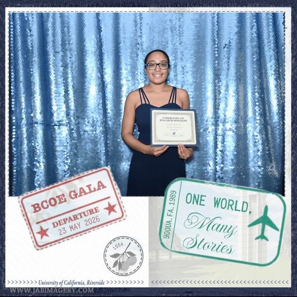 Andrea with Undergraduate Research Spotlight Award