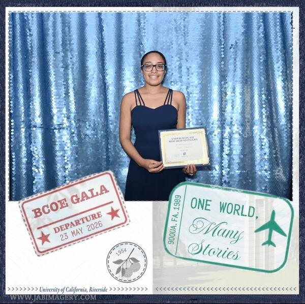 Andrea with Undergraduate Research Spotlight Award